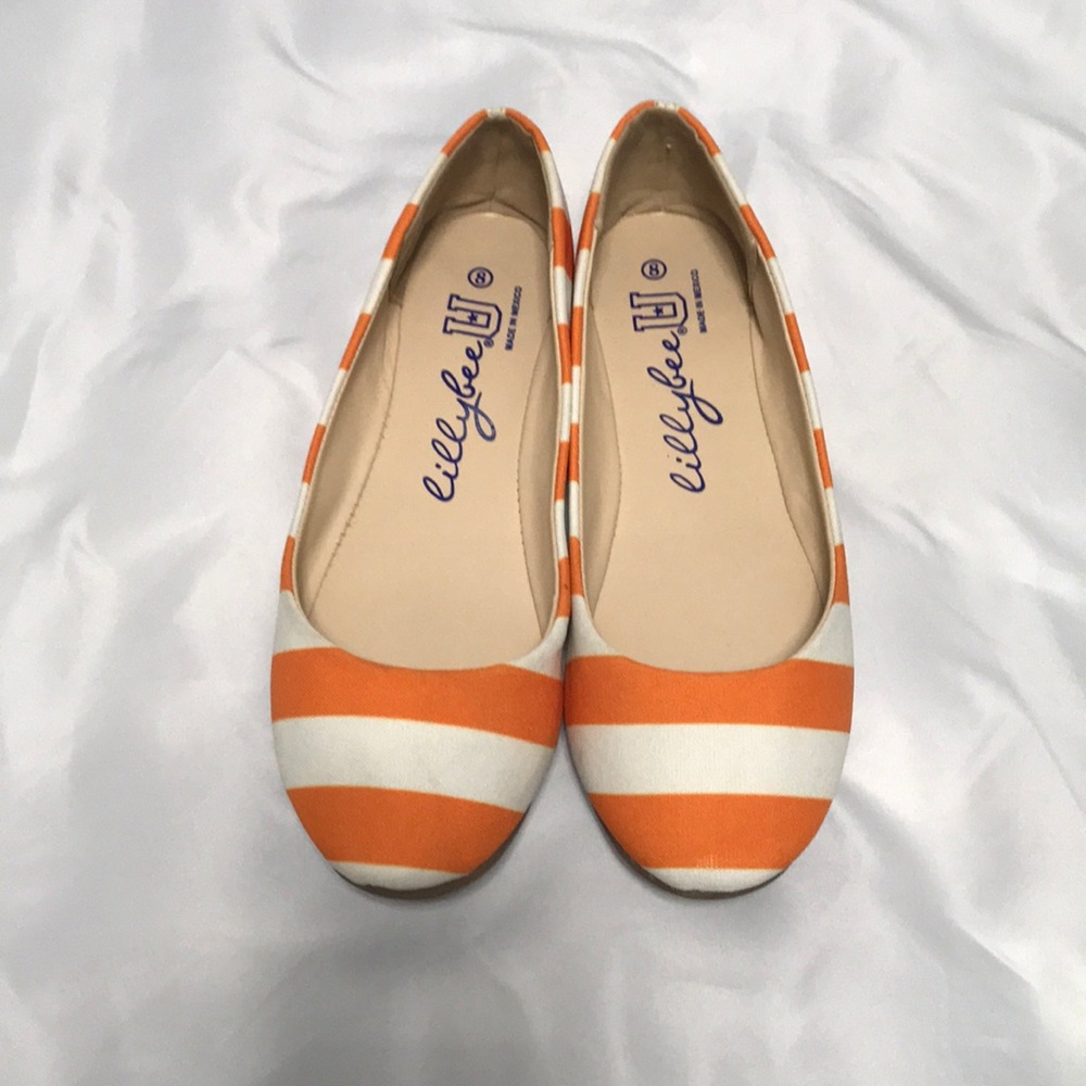 LillyBee Orange and White Shoes Size 8